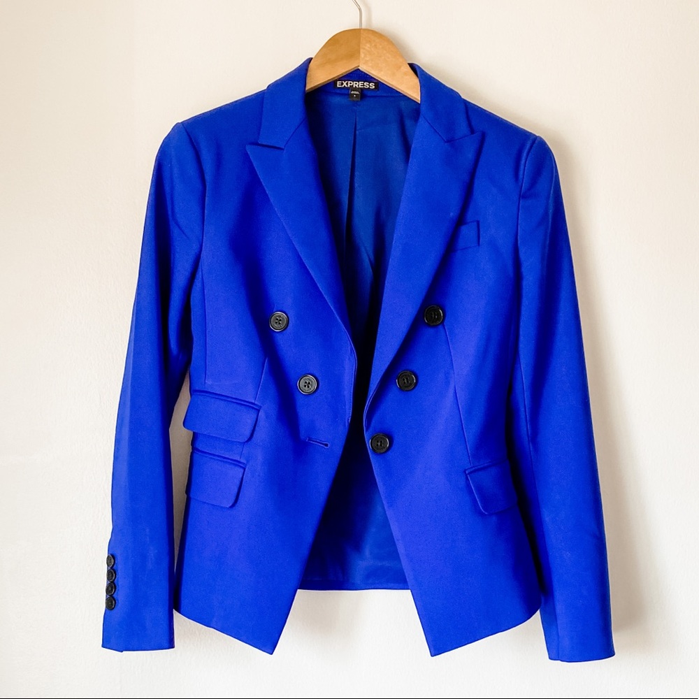 Express Blue Double breasted blazer